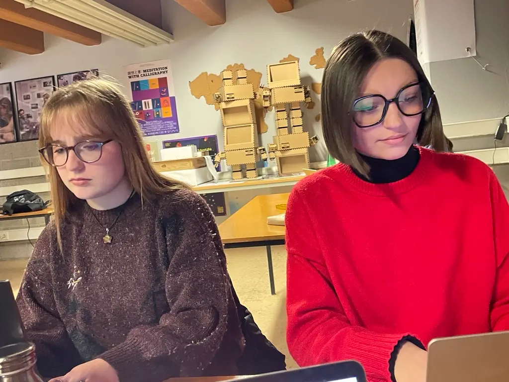 Deux collègues de classe qui travaillent sur le projet